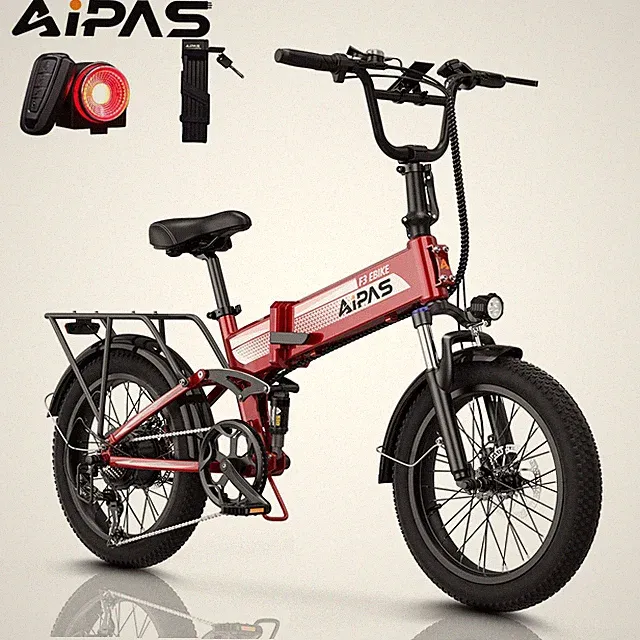 20" Folding Fat Tire Electric Bike Aipas F3 1500W E-Bike City Commuter Bike