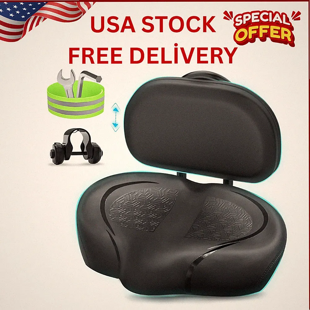 2025 New Noseless Bike Seat with Backrest for Men Women - Extra Padding Comfo...
