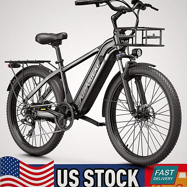 24" TIRE ADULTS ELECTRIC BIKE 1100W 48V 18AH 28MPH MOUNTAIN EBIKE NEW