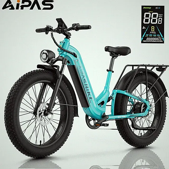 26"1800W Fat Tire Electric Bike for Adult 36MPH 85Miles Cruiser Mountain E-bike