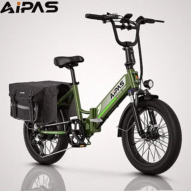 750W E-bike 48V 12.8AH Folding Electric Bike 20'' 28MPH PAS 7 Speed A2 Aipas