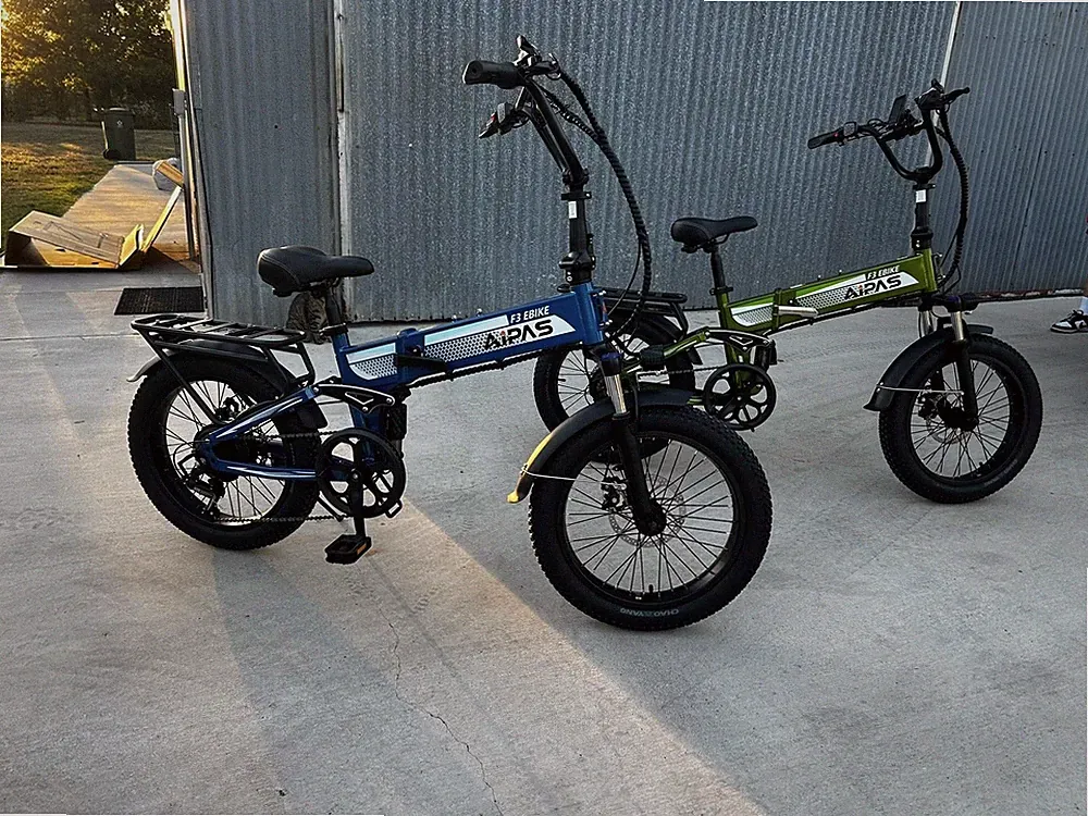 AIPAS 1500W 20" Electric Folding 48V/12.8AH E-Bike Fat Tire Bicycle for Adults