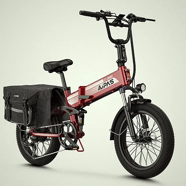 Aipas 1500W 20" Fat Tire Folding Ebike 48V 12.8Ah Electric Bike For Adults US