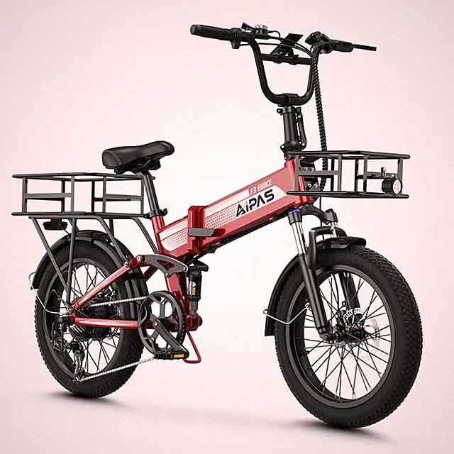 Aipas 1500W Folding Electric Bike for Adults 20" Fat Tire 48V Beach City Ebike