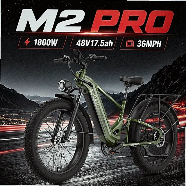 Aipas 1800W 36MPH ELECTRIC BIKE FOR ADULT 85MILE 26''FAT OFF-ROAD MOUNTAIN EBIKE