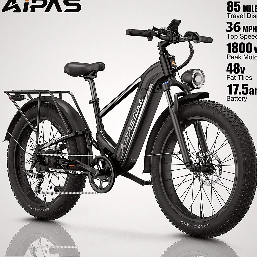 Aipas 1800W Electric Bike 26" Fat Tires Ebike 48V 36MPH Adults Off-Road Bicycle