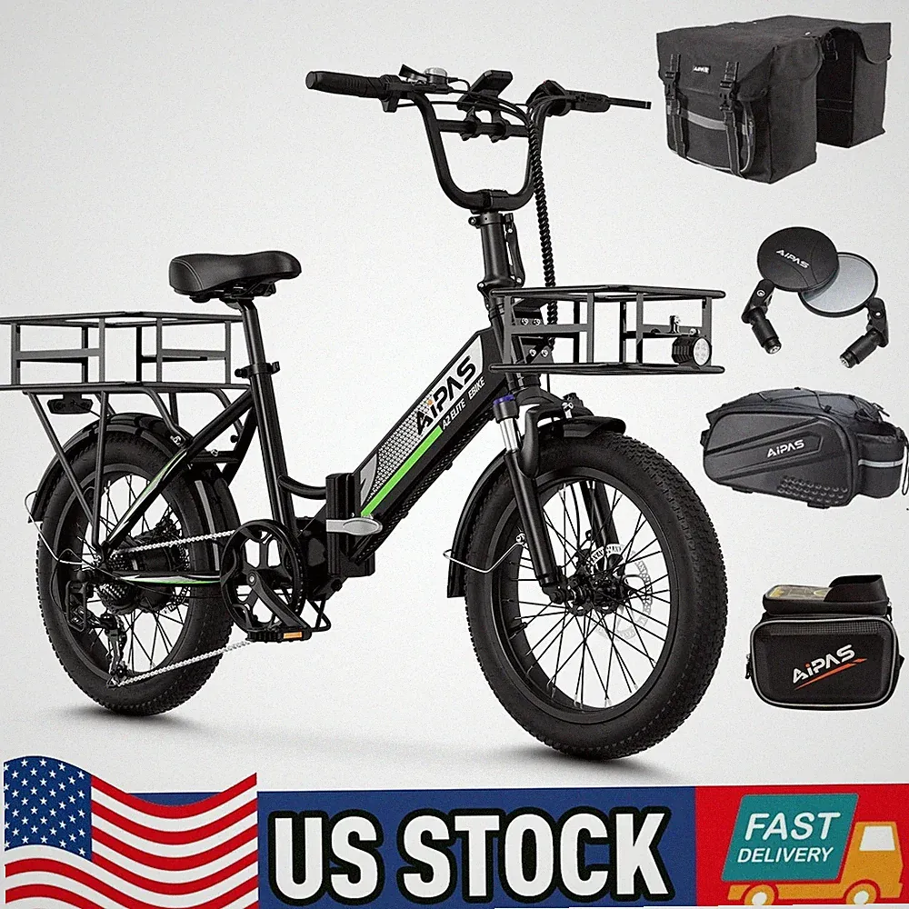 Aipas 20in Step Thru City Cruiser Ebike 48V 12.8Ah Peak 750W 28mph Electric Bike