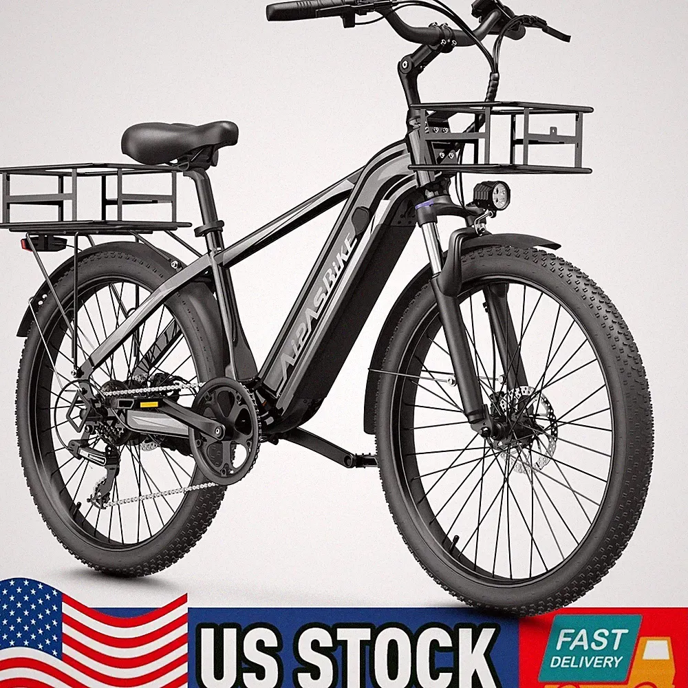 Aipas 24'' 48V 18Ah Electric Bike1100W Peak E-bike Fat tires for Teenager US