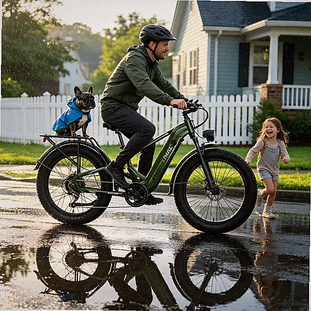 Aipas 26"E-Mountain bike Fat Tire 48V 17.5AH Electric Bike 1800W Peak for Adult