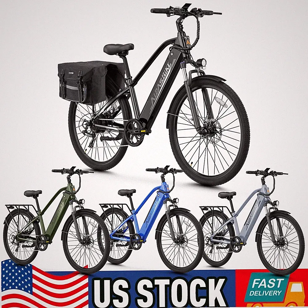 Aipas 26" Electric City Bike (28Mph 1100W 48V 12.8Ah ) Commuter E Bike