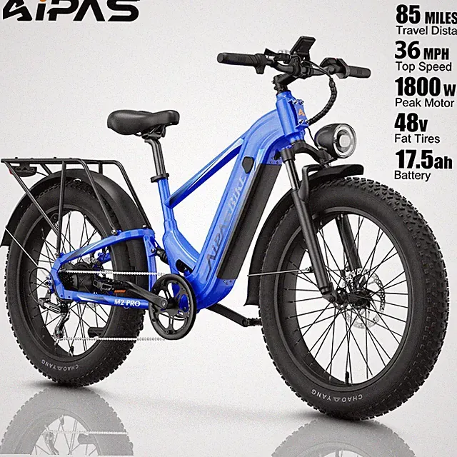 Aipas 26"Fat Tire e bike adult 1800W Electric Bike 17.5Ah Mountain ebike 36mph
