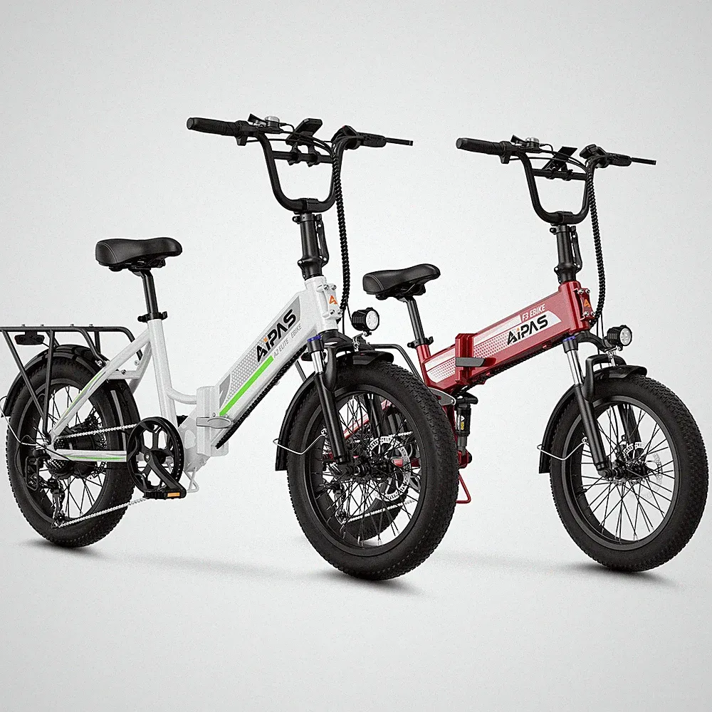 Aipas 750W 48V 20'' Electric Folding Bicycle 7 Speed Snow Bike City Ebike