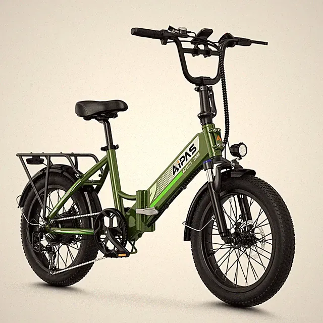 Aipas 750W Peak Fat Tire Electric Bike 20" Step Through Cargo Ebike 62miles
