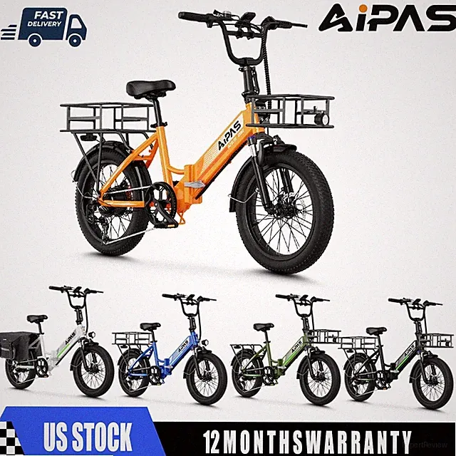 Aipas 750W Peak Folding eBike 48V 20" Fat Tire Electric Bike for Adults Fast
