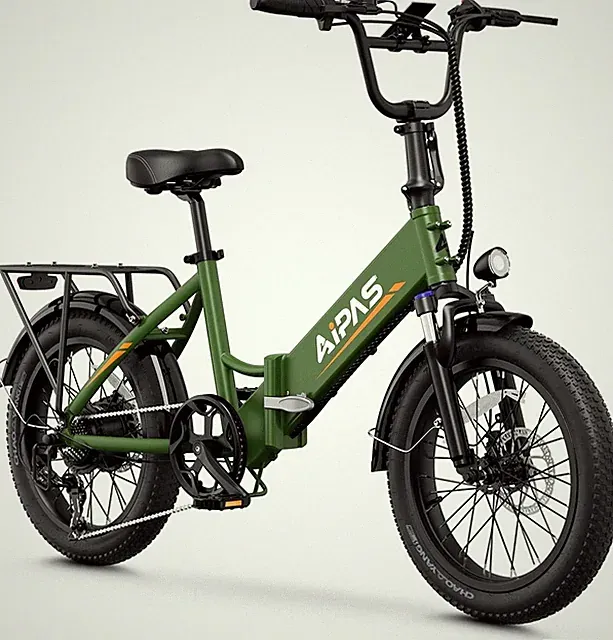 Aipas A2 750W Folding Electric Bicycle 20'' Fat Tire ebike Shimano 7 Speed 28MPH