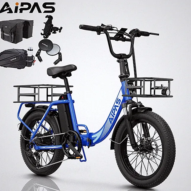 Aipas A4 28MPH 1100W Folding Fat Tire Ebike 20" Commuter Electric Bike