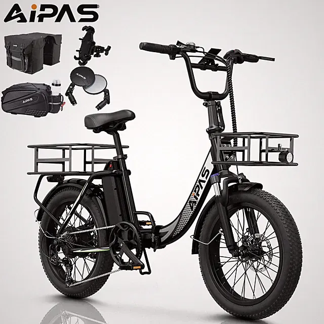Aipas A4 Commuter 20" Folding Ebike 1100W Fat Tire 28MPH Electric Bike