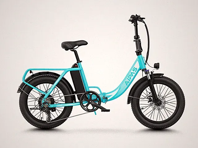 AIPAS A4 Plus Folding Electric Bike 1000W Peak 20x3 Fat Tire 48V 12.8Ah Ebike