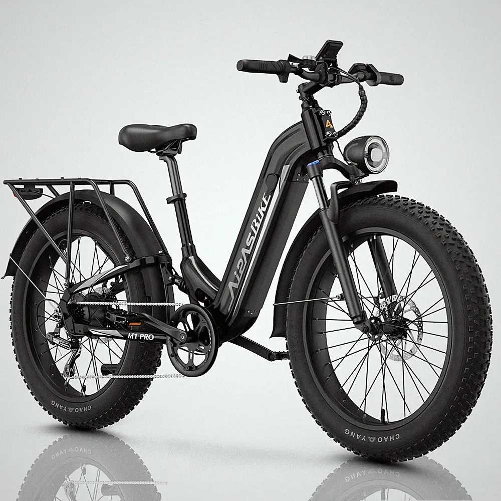 Aipas Electric Bike 1800W Peak Mountain ebike 17.5Ah 85Miles 26"Fat Tire 36mph