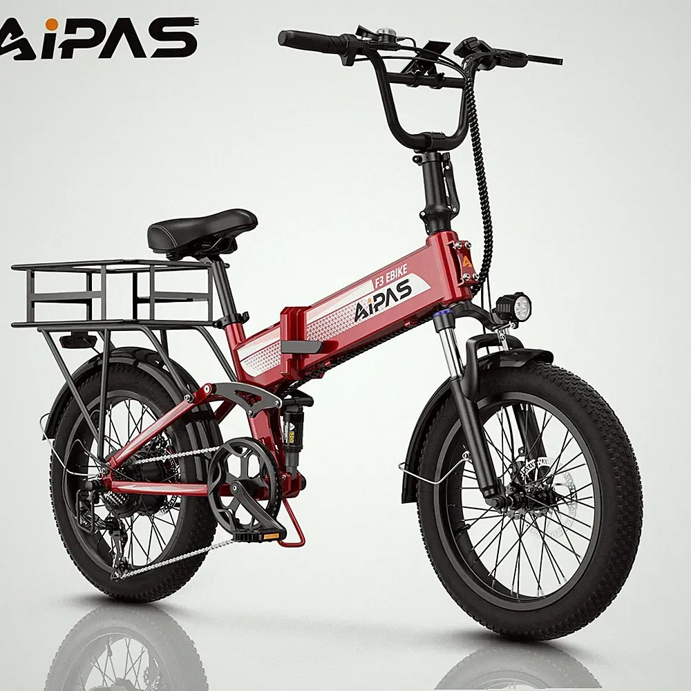 Aipas F3 1500W 28MPH Folding E-Bike 20" Fat Tire Commuter Electric Bike Fast