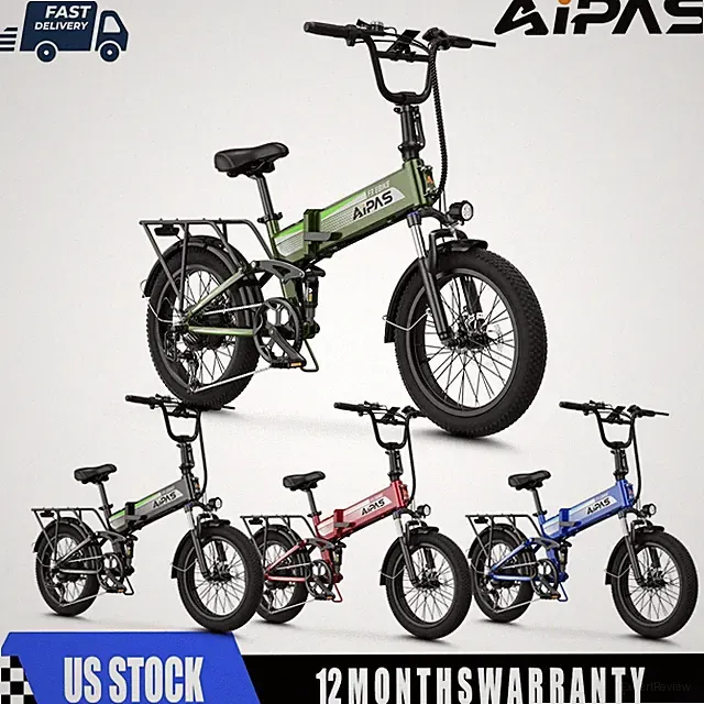Aipas F3 1500W Folding E-Bike 20" Fat Tire Commuter Electric Bike 28MPH