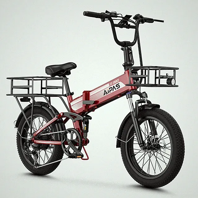 Aipas F3 Ebike 1500W Peak 28MPH Full Suspension Folding E-Bike Adult