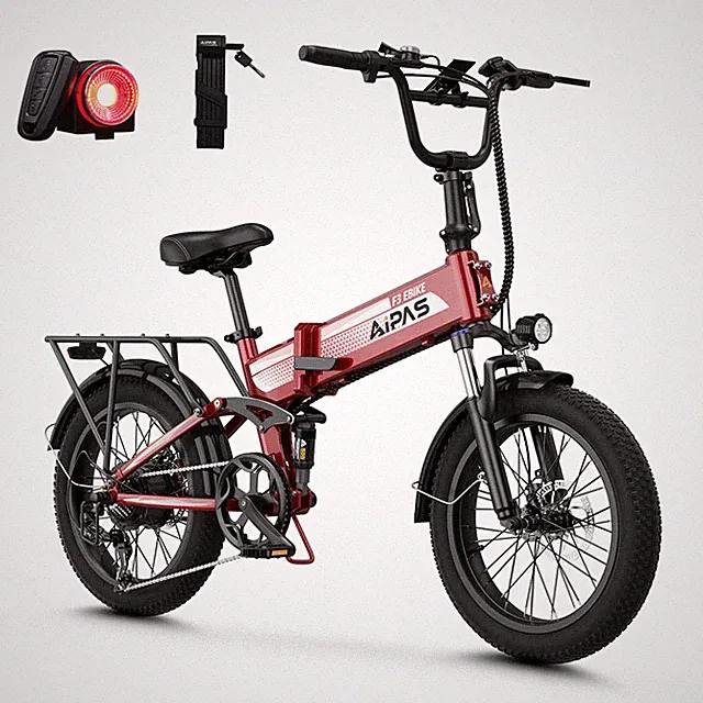 Aipas F3 Electric Folding Bike 1500W 48V 28MPH Full Suspension Ebike Adult MTB