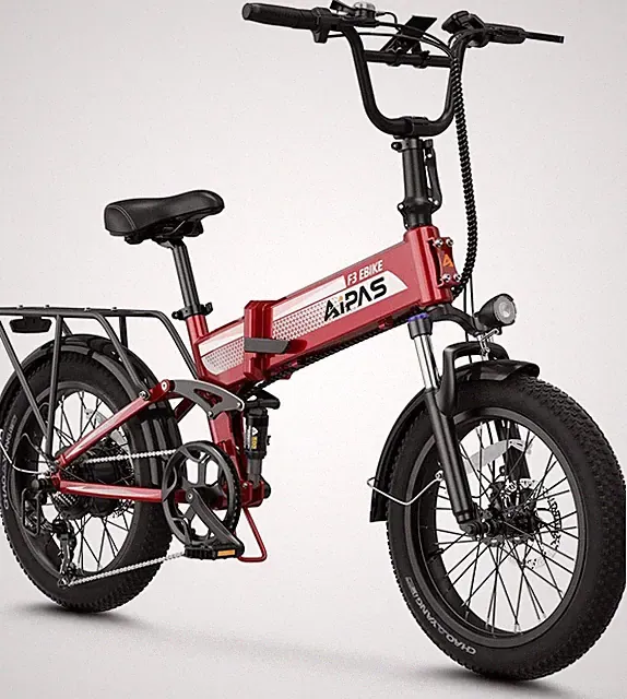 Aipas F3 Folding Electric Bike 1500W Peak 20inch e-bike 12.8Ah Fatbike 7-Speed