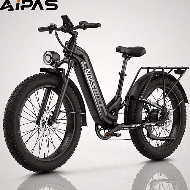 Aipas Fat Tire Mountain Electric Bicycle M1 1800W 48V 17.5AH 36MPH 26" Adult