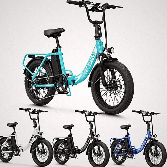 Aipas Folding Ebike 1000W 20" Fat Tire Electric Bike 48V Adults 28MPH