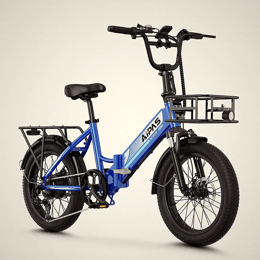 Aipas Folding Electric Bike 48V 12.8Ah 20" Fat Tire Ebike City Cruiser