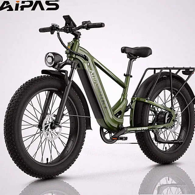 Aipas M2 1800W 26" Fat Tire 48V 17.5AH Mountain Electric Bicycle 36MPH for Adult