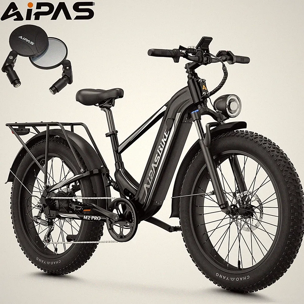 Aipas M2 26" 1800W Fat Tire Mountain Electric Bicycle 48V 17.5AH 36MPH for Adult