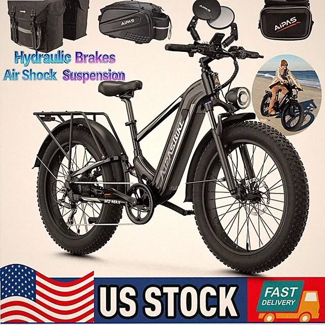 Aipas M2max Electric Bike 1800W 48V 17.5Ah Dual Hydraulic Brakes +Air Suspension