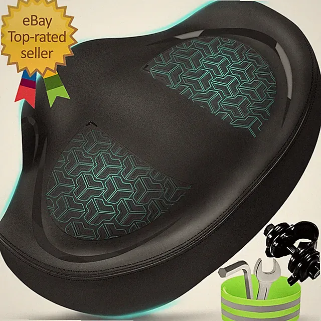 Bike Seat Cushion for Men & Women Extra Padding & Comfort Wide Oversized Comfo