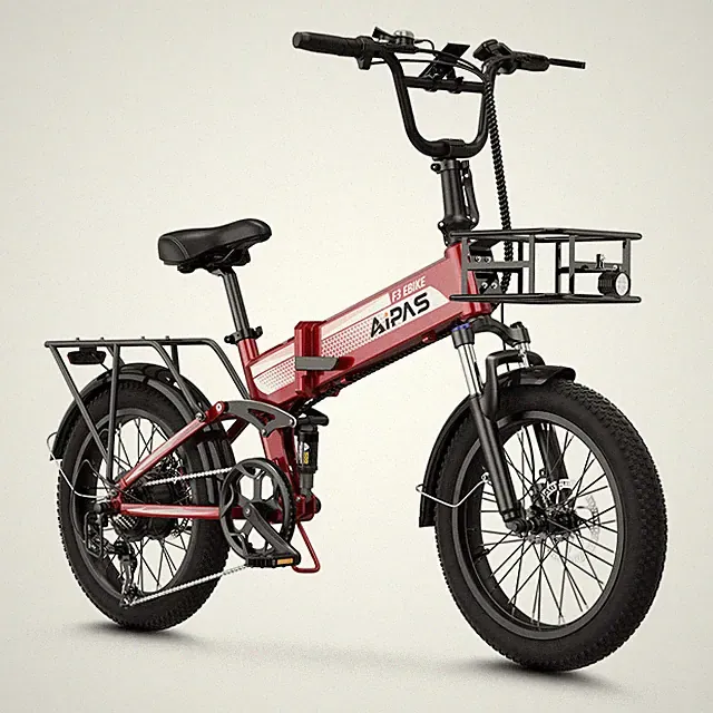Fast US Electric Bike Aipas 1500W 20" Fat Tire Folding Ebike 48V 12.8Ah Adult