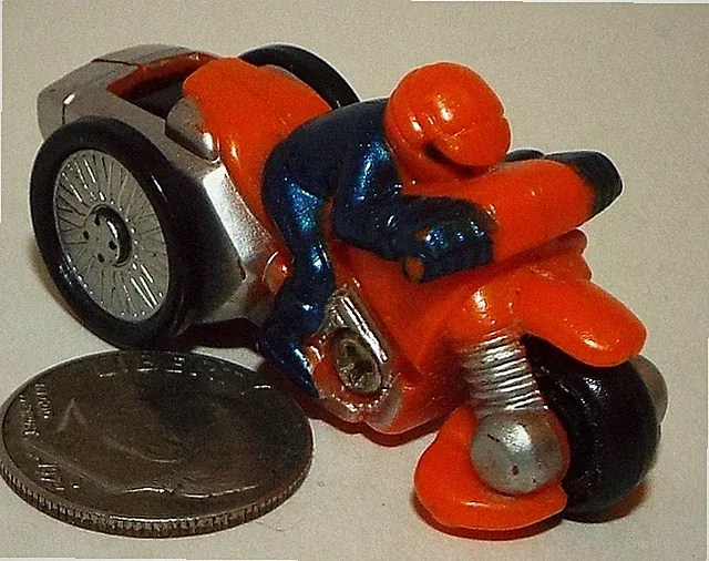 Small Tricycle Motorcycle in Orange and Black (has a Magnet in the rear)