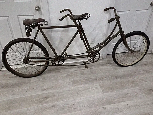 SUPER RARE 1893 TANDEM BIKE CLEVELAND 26 MOSTLY ORIGINAL ONE OFF THE KIND RARE